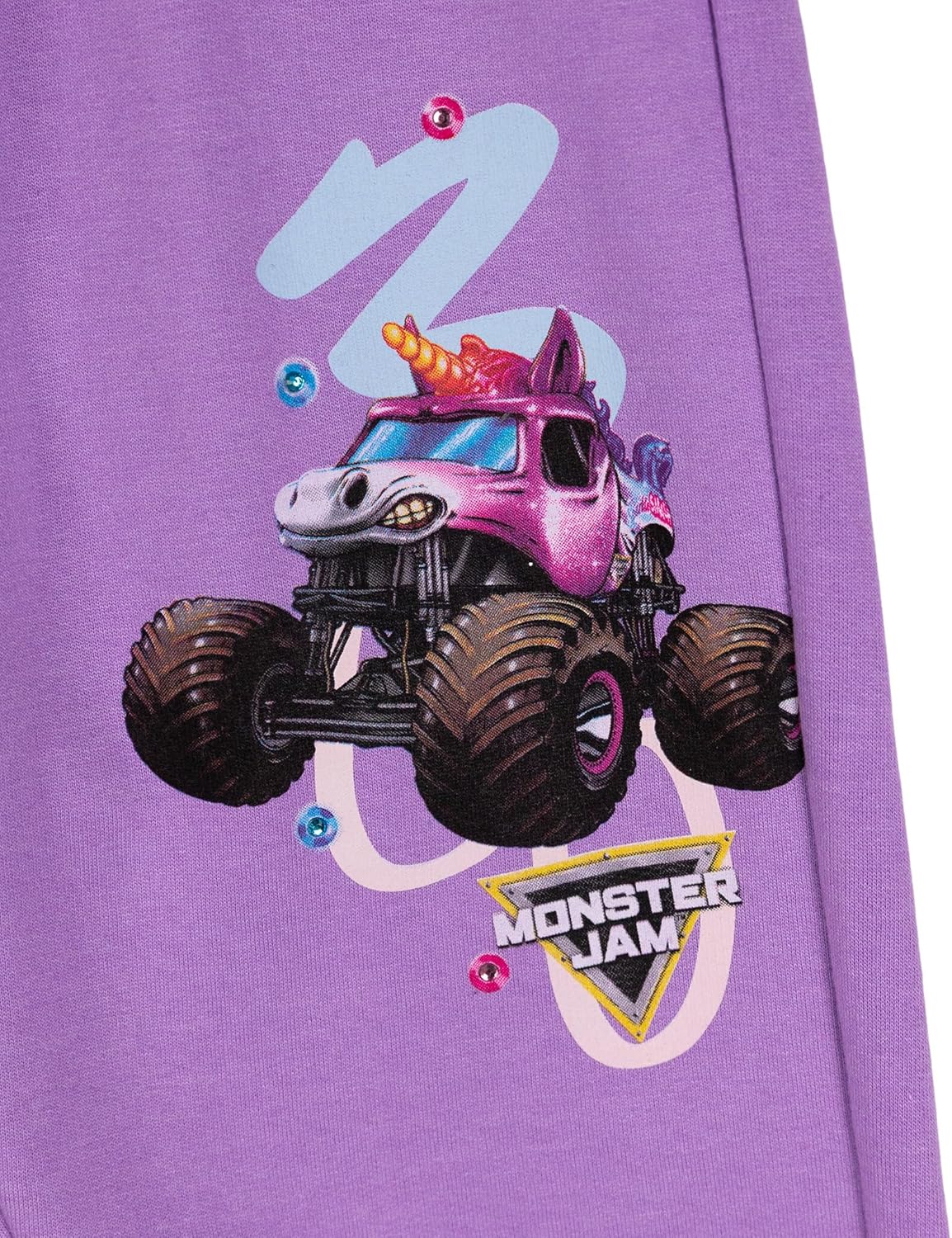 Monster Jam Girls Fleece Pullover Sweatshirt and Jogger Pants Outfit Set Toddler to Big Kid Sparkle Smash - Image 4