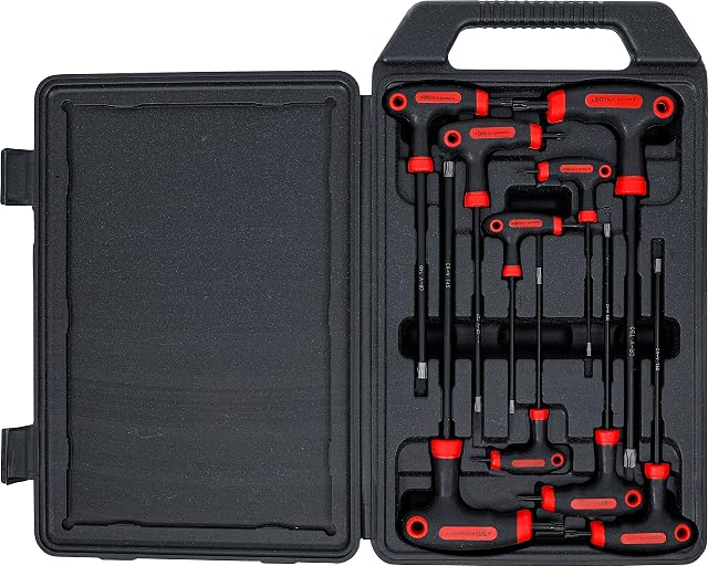 BGS Diy 7880 | Zestaw wkrętaków typu T z bocznym grotem | profil T (do Torx) z otworem | T10 - T50 | 9 szt.