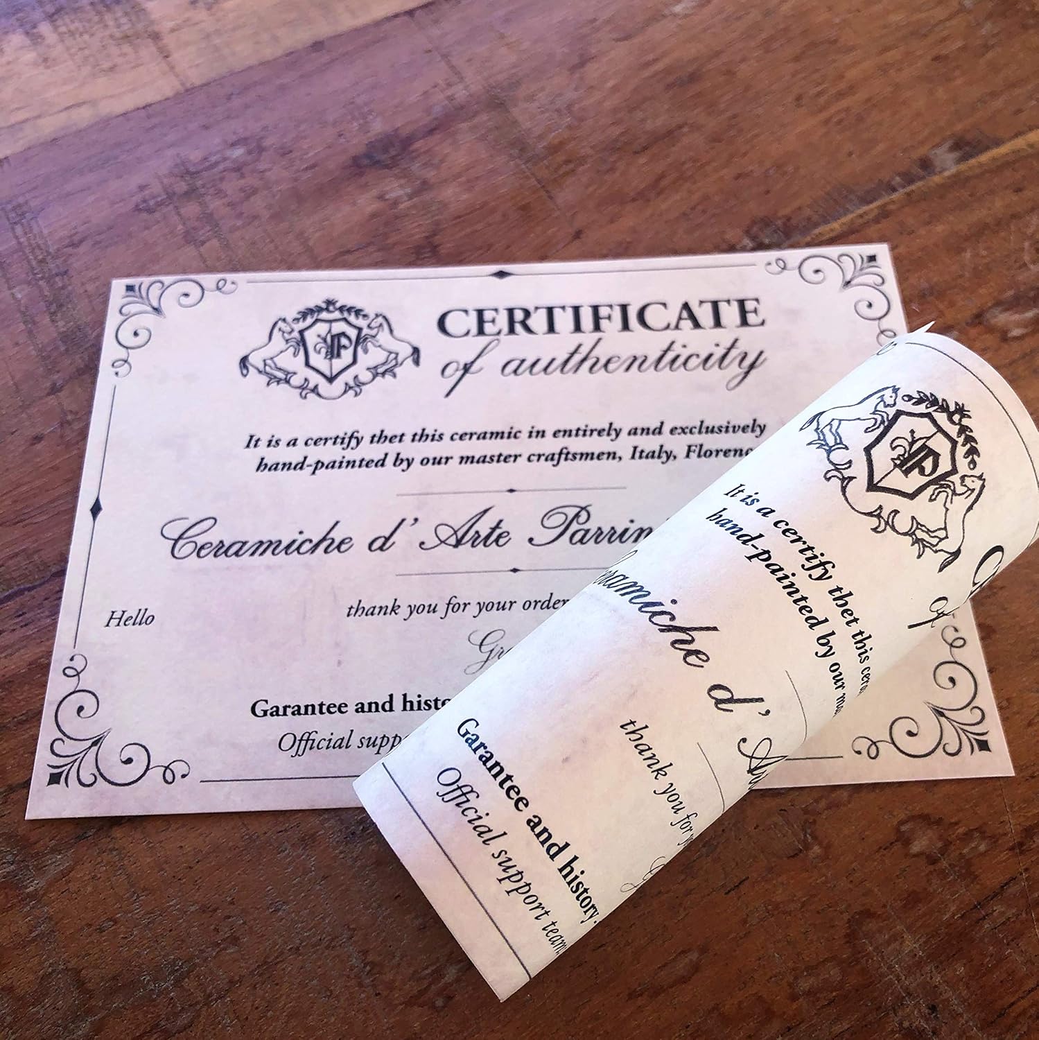 CERAMICHE D'ARTE PARRINI- Italian Ceramic Doll Small Decorated Poppies Hand Painted Made in Italy Tuscan Art Pottery