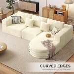 104" Modular Sectional Sofa Couches, Cloud Couches for Living Room, Boneless Sofa with Deep Seat,L-Shape Couch with Right Chaise,No Assembly Required,Beige
