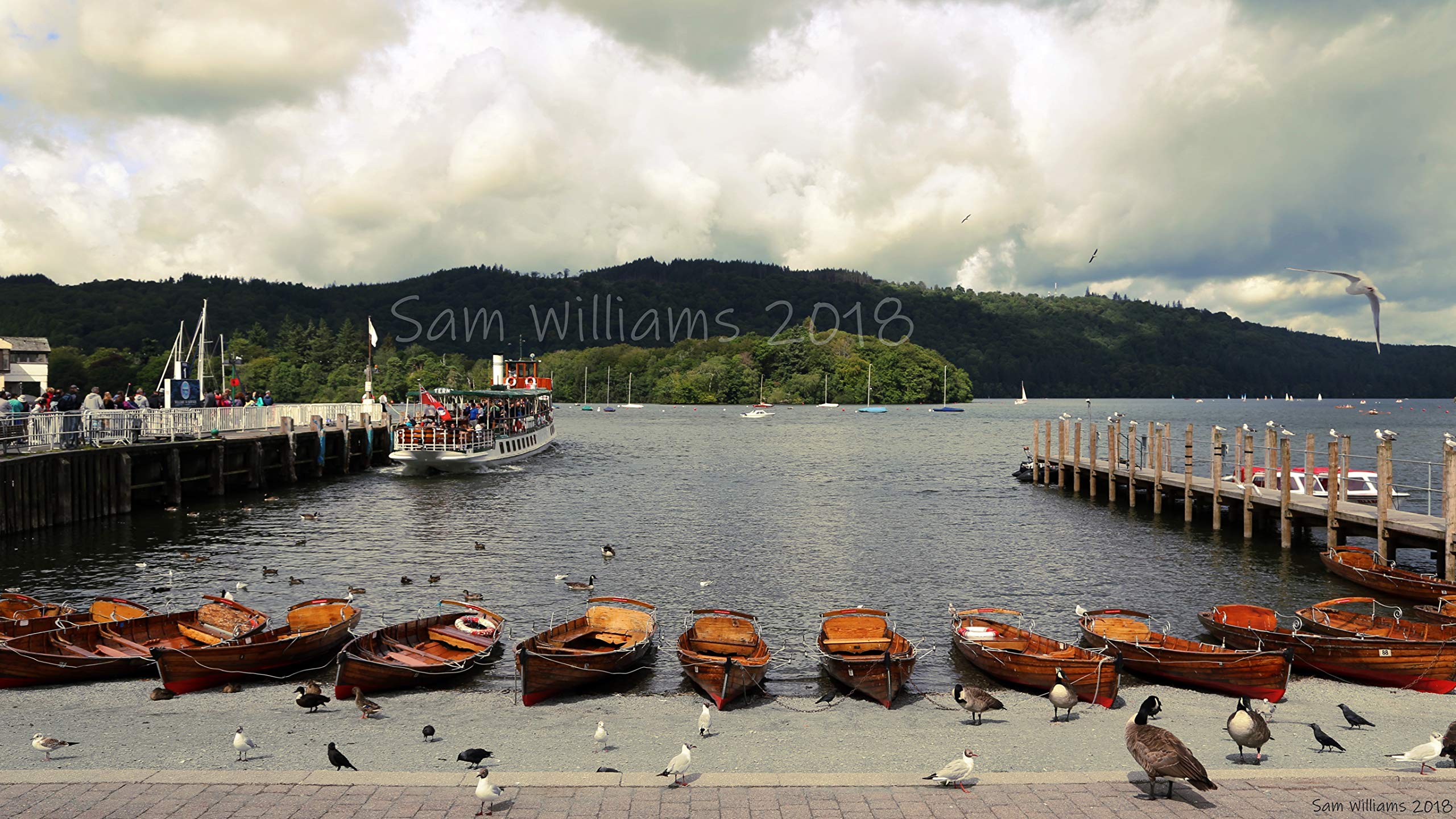 Lake Windermere Poster panoramique souvenir de voyage œuvre Samantha Williams 20x9