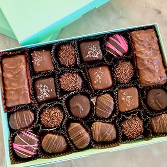Gourmet Assorted Chocolate Candies, 1 lb, Milk & Dark Chocolate | English Toffee, Chocolate Covered Cherries, Soft Center Creams, Sea Salt Caramel Chews, Gift Box