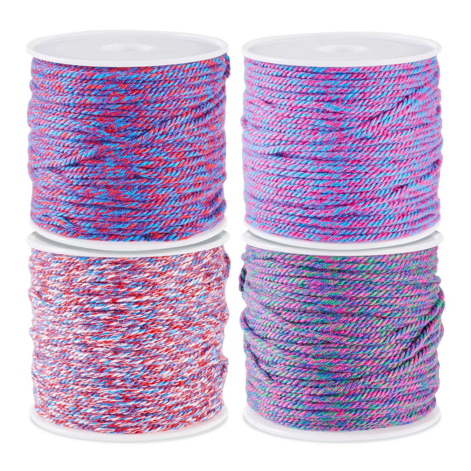 Spritewelry 4 Rolls 1.2mm Braided Cord Thread Polyester Twine Macrame Cord Round Beading String for DIY Crafts Bracelet Necklace Jewelry Making Purple