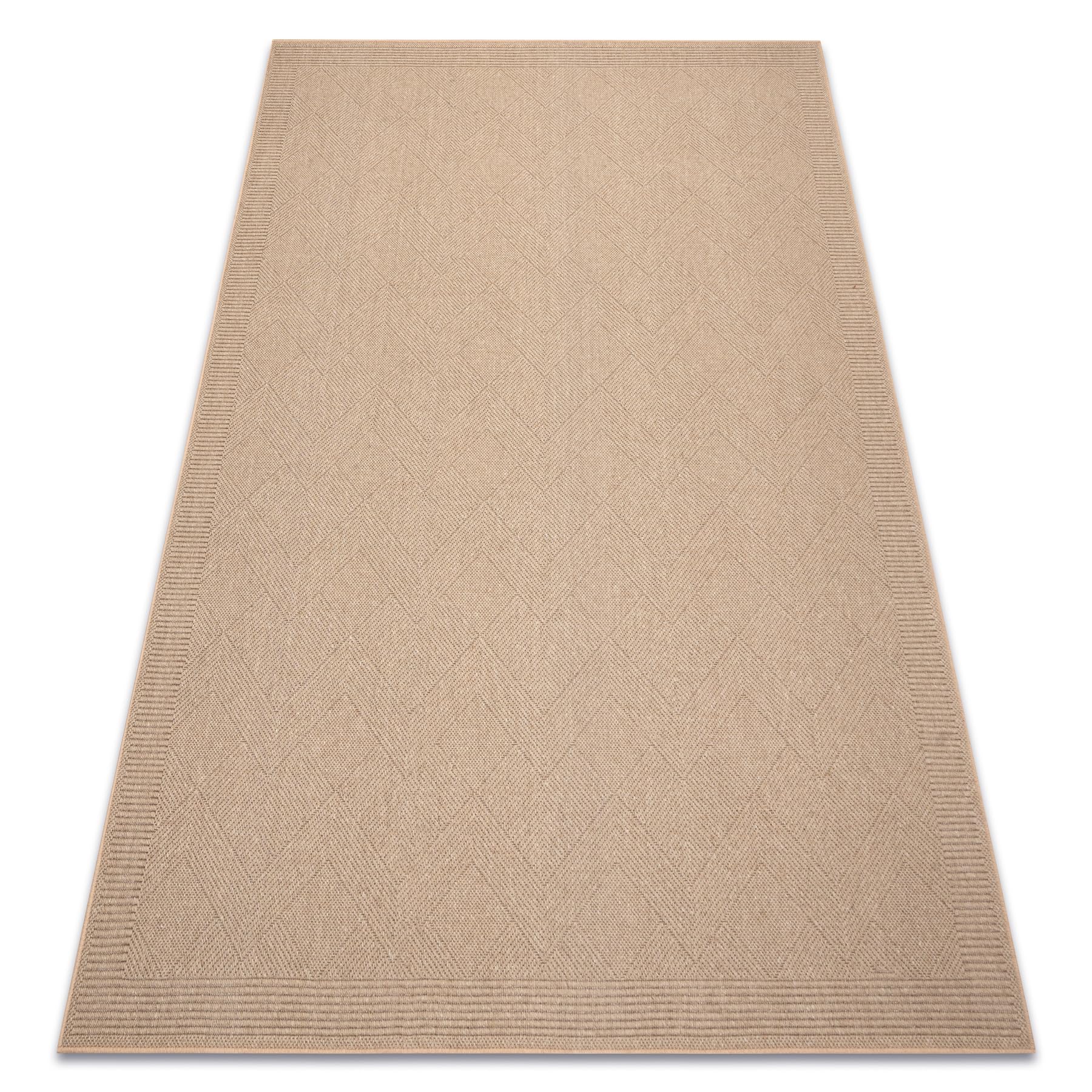 Tapis en laine beige Villa Zigzag 240x340 tissage plat haut de gamme