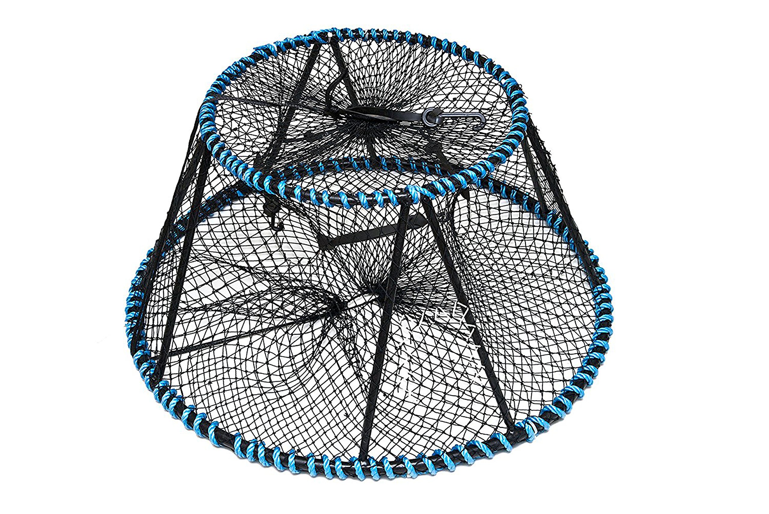 KUFA Sports Tower Style Prawn Trap with 400' Rope, Yellow Float, Vented Bait Jar & Harness Combo (CT130+PAP5+HA5)