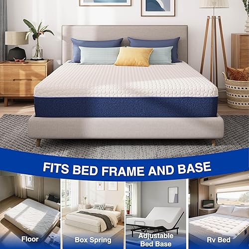 Miniatura 6 de Colchón de espuma viscoelástica refrescante de gel Queen de 12 pulgadas, alivio de presión, soporte firme medio, colchón en una caja, certificado