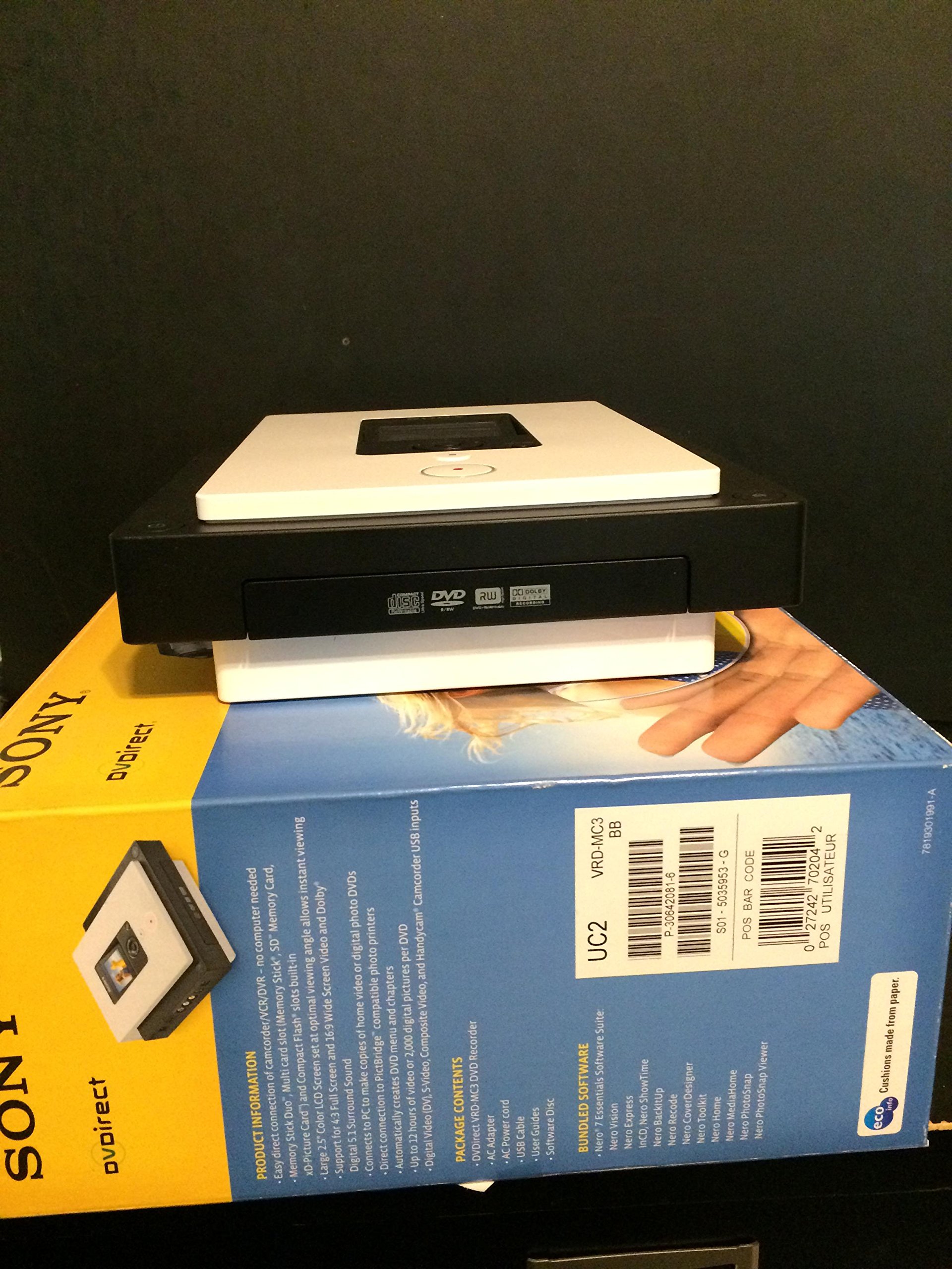 Sony VRD MC3 lettore DVD/Blu-ray Registratore DVD Nero, Bianco