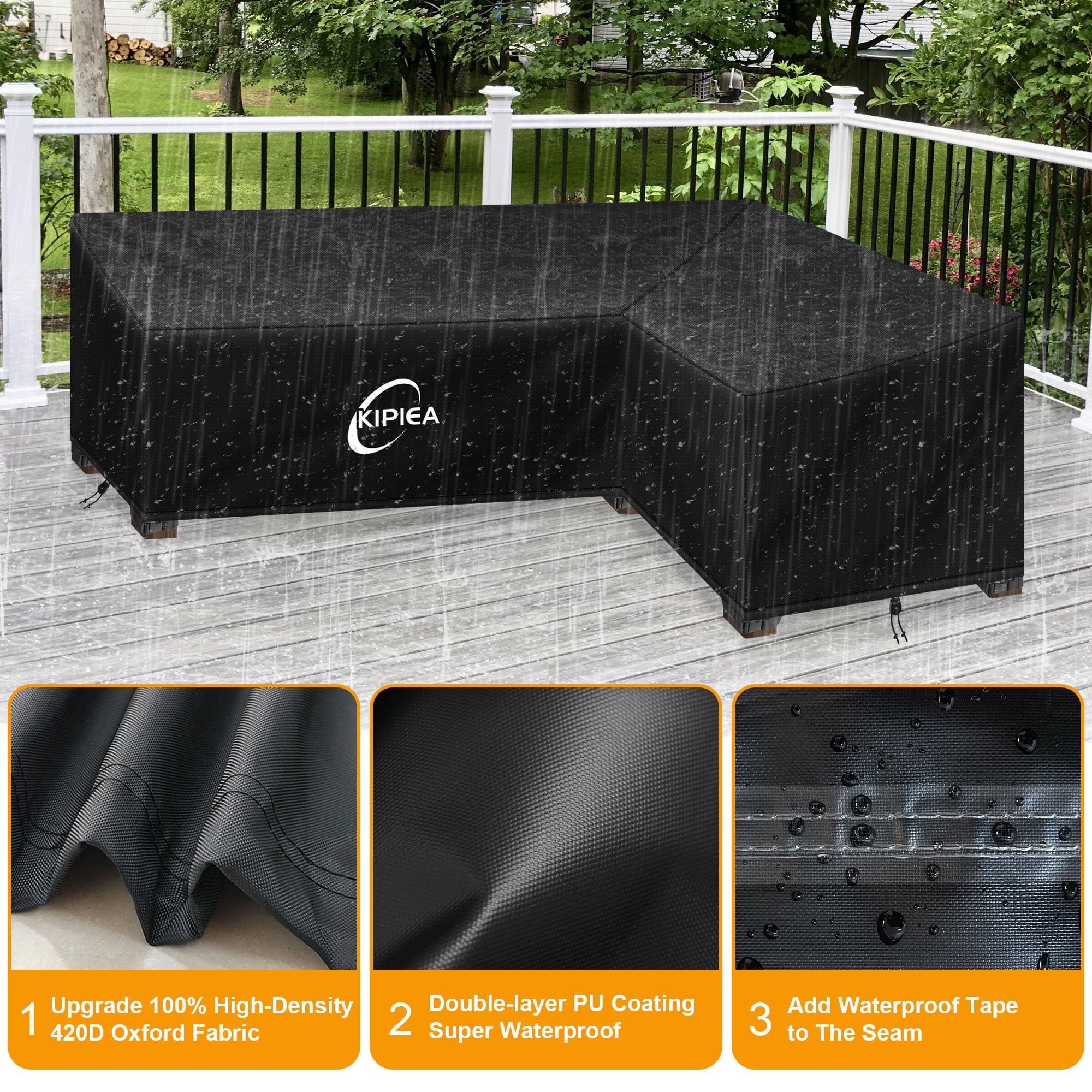 Kipiea L Shaped Garden Furniture Covers Waterproof - Image 4