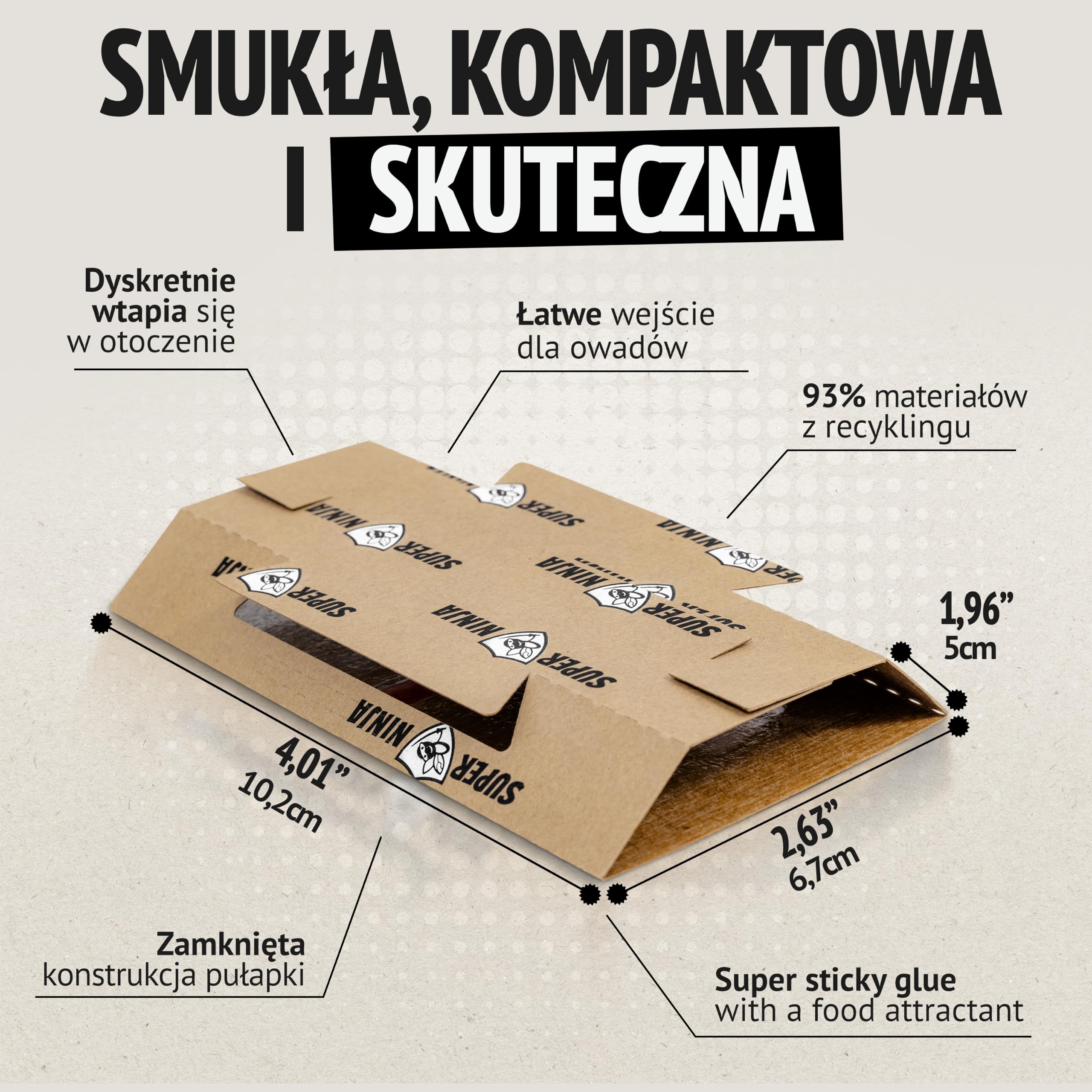 Super Ninja Pułapki lepowe na karaluchy i prusaki do domu – 60 szt., z atraktantem spożywczym, bez toksycznych substancji, do kuchni, łazienki, garażu i piwnicy