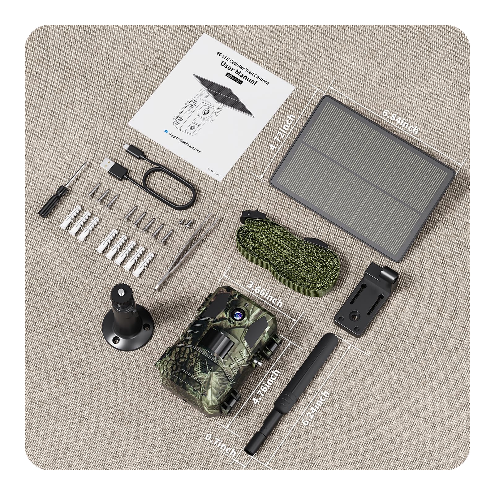 SEHMUA 4G LTE Cellular Trail Cameras 3rd Gen with Live Streaming, Game Camera Built-in SIM Card with Motion Activated 0.2s Trigger Time Solar Trail Camera IP66 Waterproof