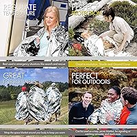 Vista 6 de EVERLIT Survival Emergency Mylar Thermal Blankets -Space Blanket Survival kit Camping Blanket Perfect for First Aid Kit Outdoors, Hiking