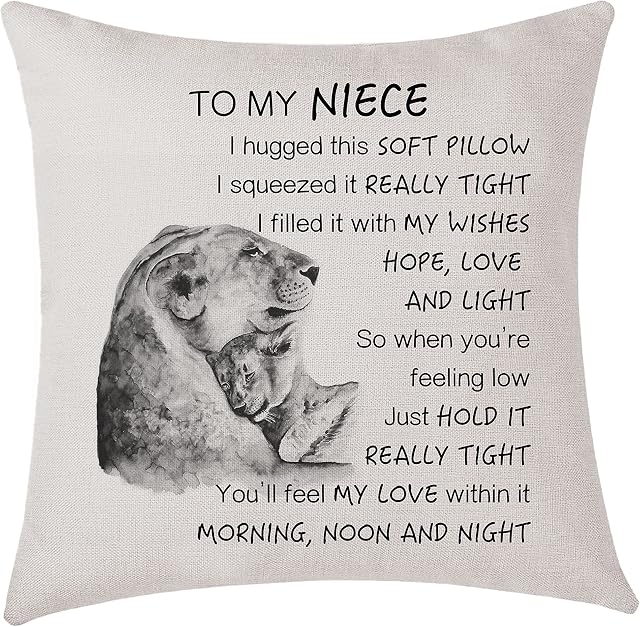 Niece Gifts To My Niece Cushion Cover Niece Gifts from Auntie Uncle Birthday Gifts (Niece)