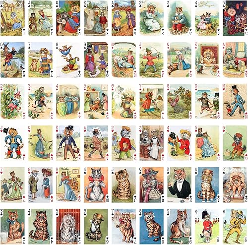 Miniatura 6 de Dibujos animados divertidos jugando a las cartas (baraja de póquer 54 cartas todas diferentes) Vintage Dibujos animados divertidos escenas de la vida