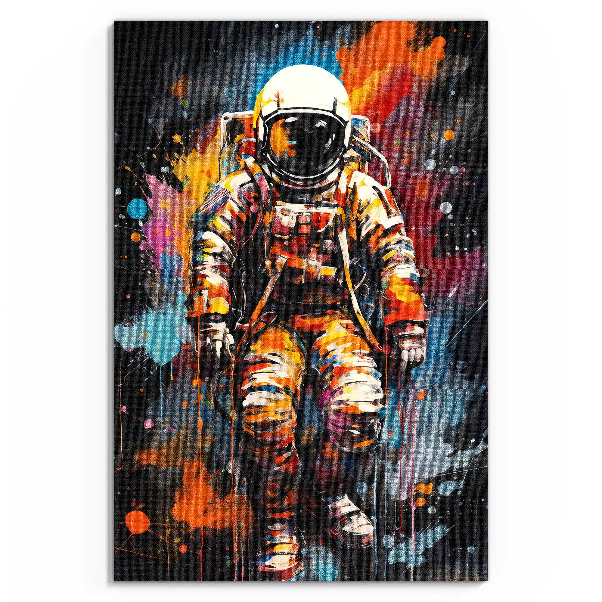 DEQOART Obraz na płótnie hybrydowy | motyw sztuki kosmicznej | Design Canvas 60 x 90 cm | obraz na płótnie płaski i nowoczesny ze szkłem | obraz ścienny do salonu, sypialni, przedpokoju i kuchni