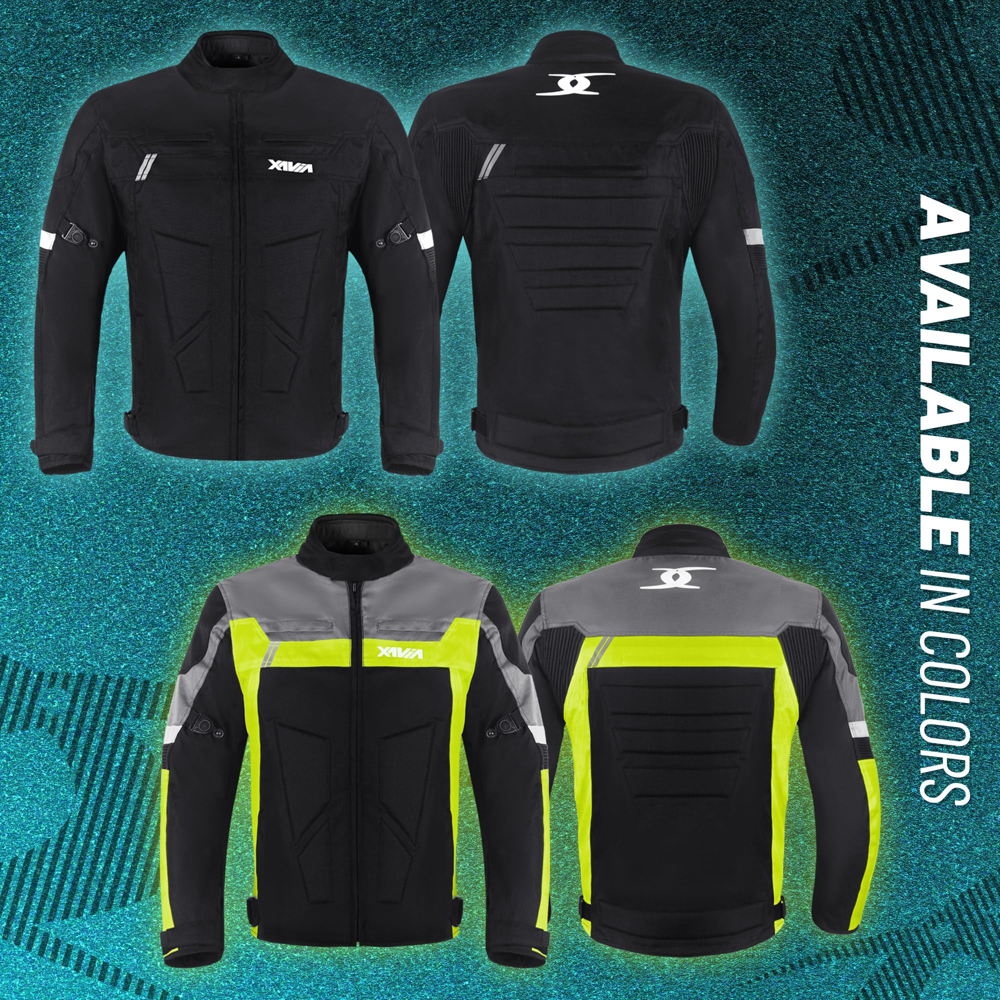 XAVIA Gale Giacca da Moto da Uomo - Giubbotto Moto Impermeabile E Ventilata con Protezione di Livello 2 | per Tutte Le Stagioni