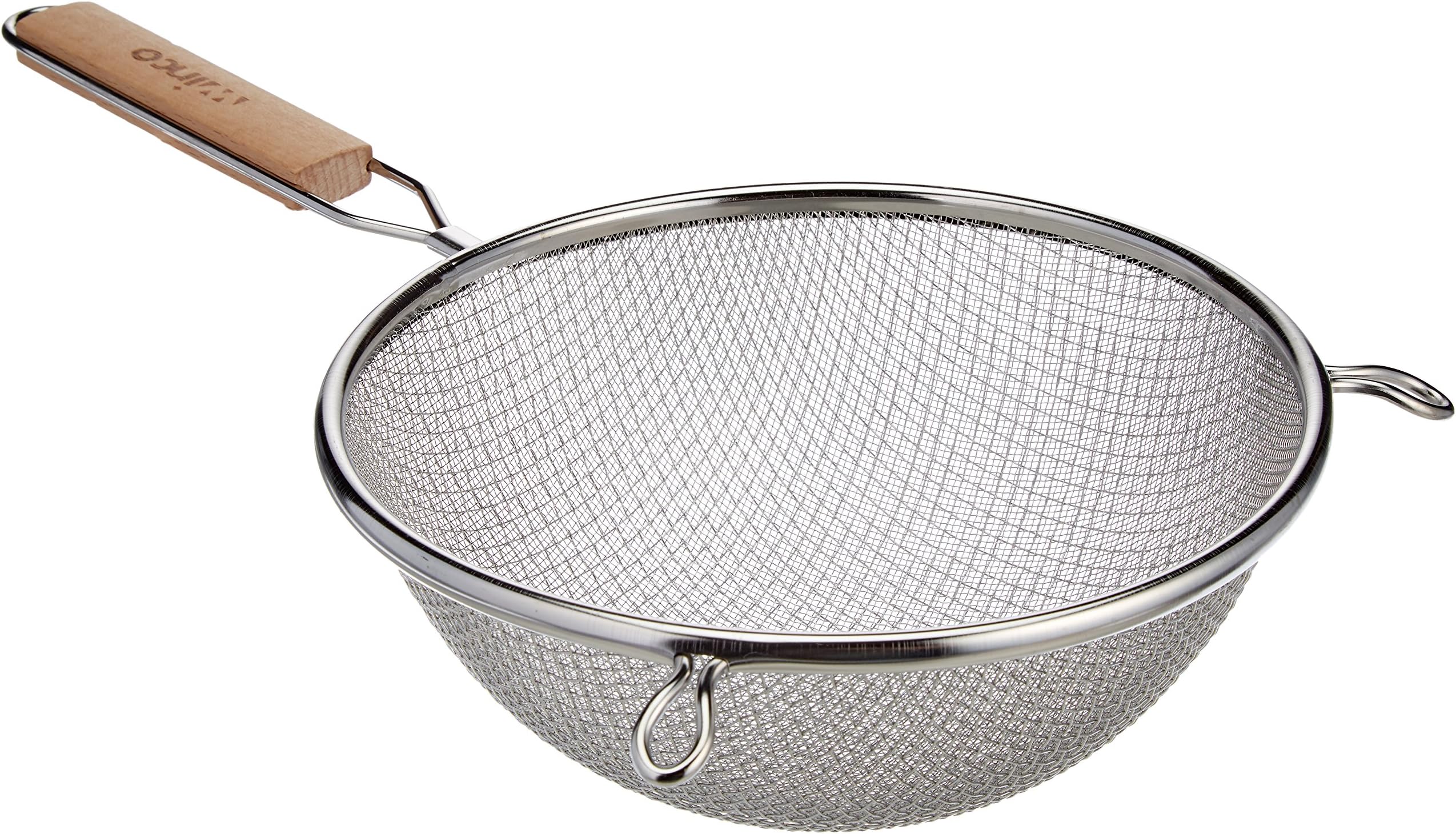MS3A-8D Strainer with Double Fine Mesh, 8-Inch Diameter, Medium, Stainless Steel, Tan
