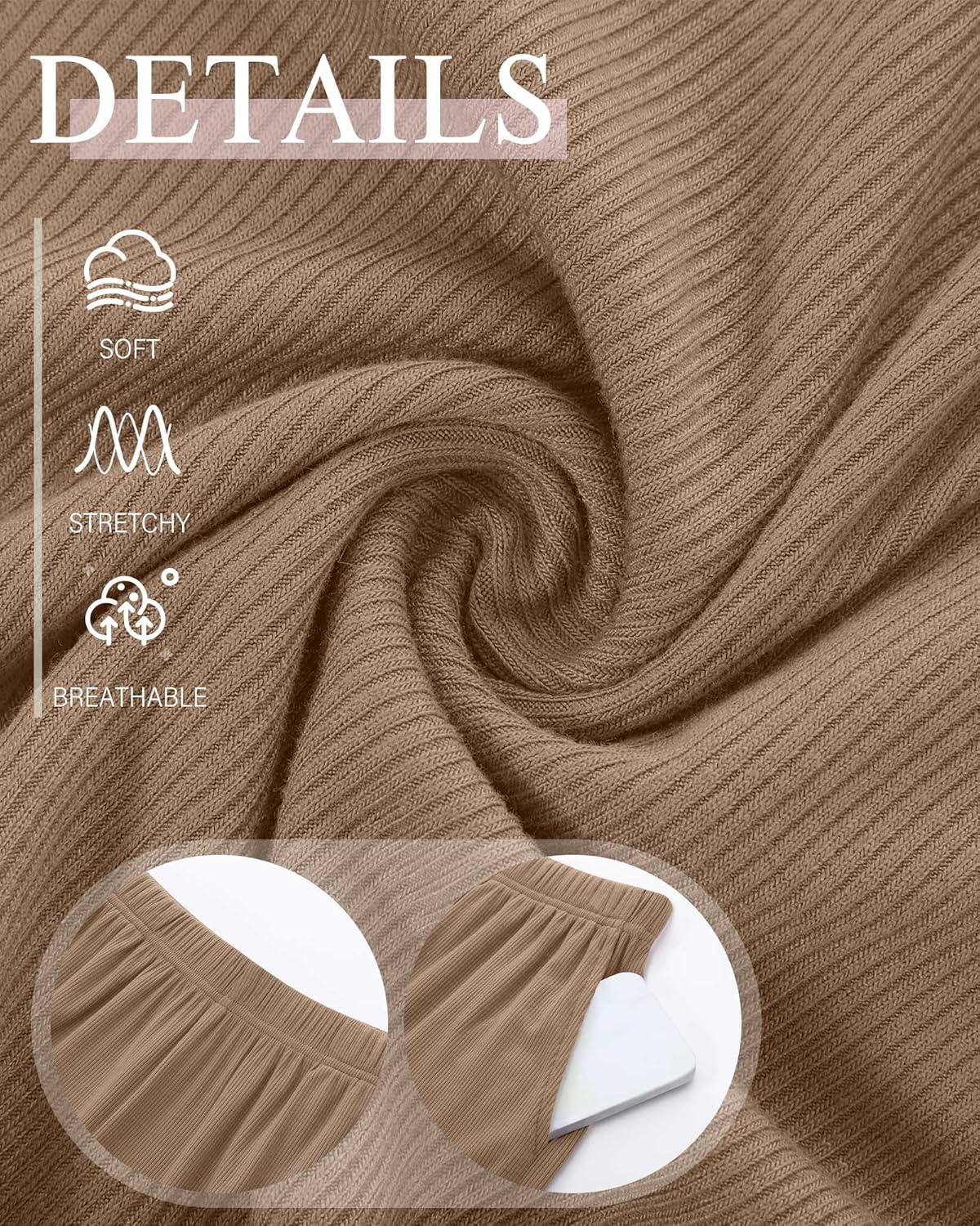 Neer 3 Pack Women's Casual Shorts Lounge Soft Summer Ribbed Elastic High Waisted Shorts Pocket Workout Athletic SweatShorts - Image 3