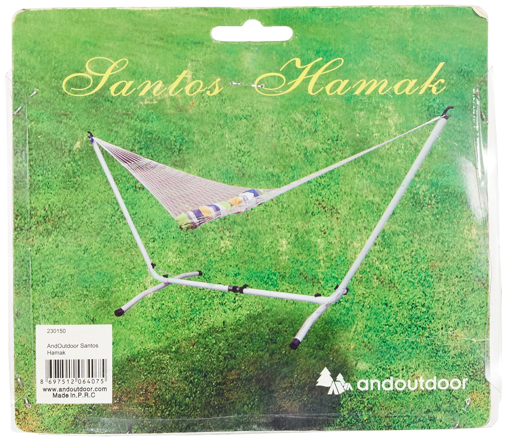 AndOutdoor Santos Hamak, Unisex, Yeşil, Tek Beden, S, M, L veya XL