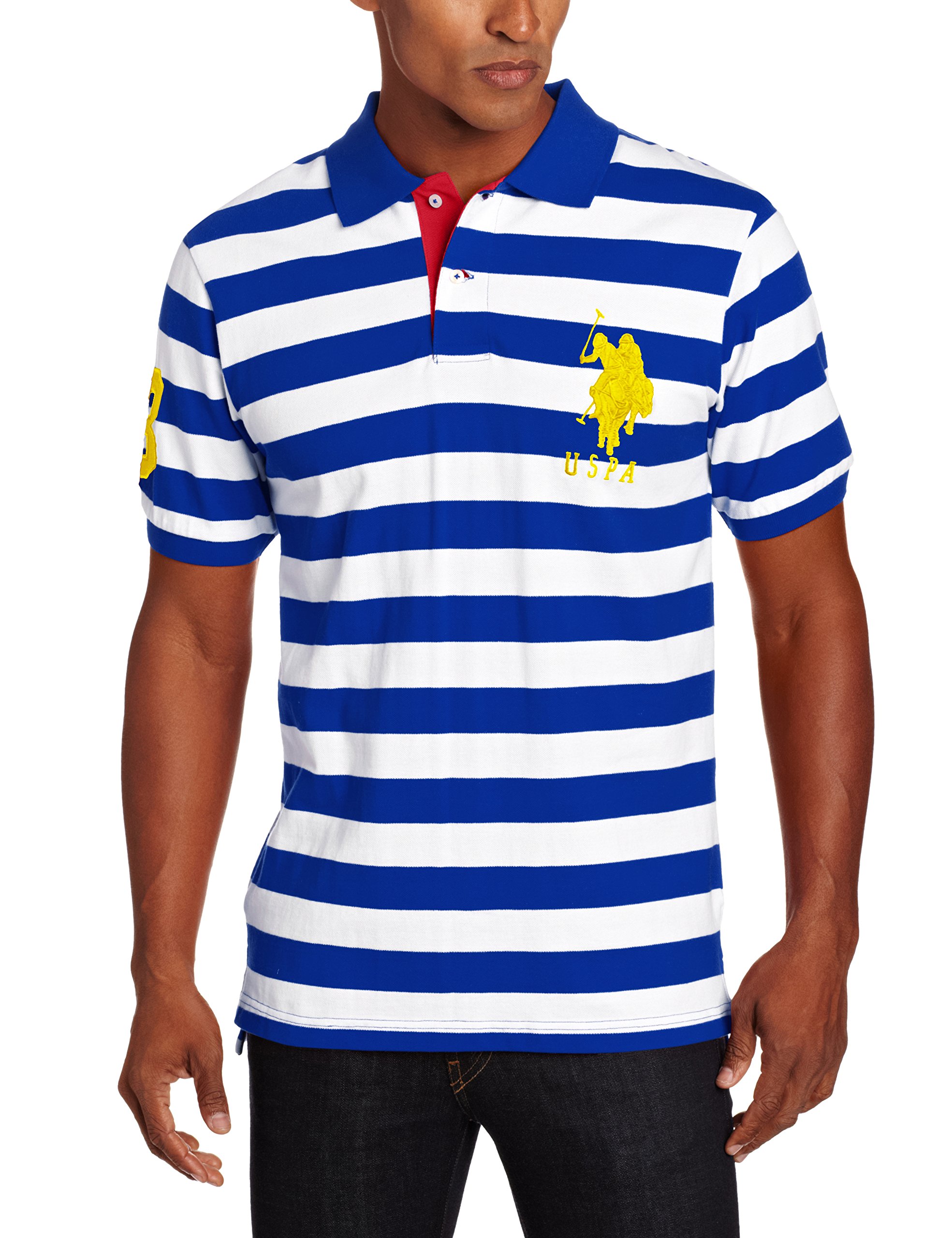 U.S. Polo Assn. Men's Medium-Stripe Pique Polo Shirt