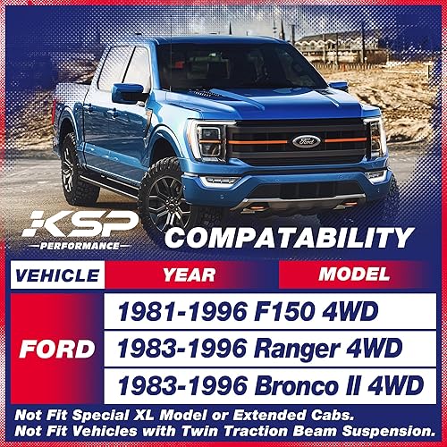 Miniatura 9 de KSP - Kits de elevación de 2 pulgadas para F250 F350 1999-2024, espaciador de elevación frontal de 2 pulgadas con extensores de perno de 34 pulgadas