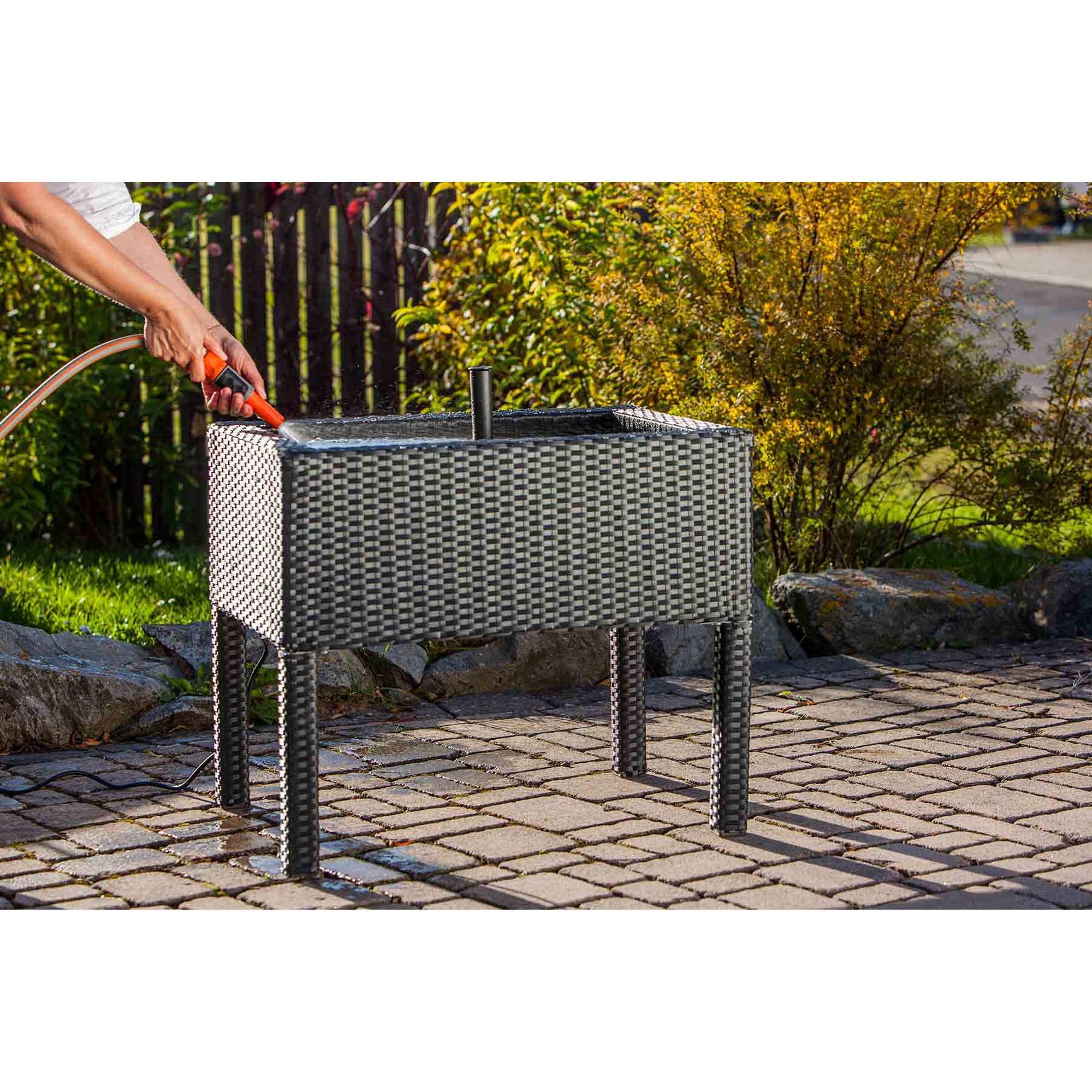 Heissner Rattan Terrassenteich, Schwarz, Einheitsgröße