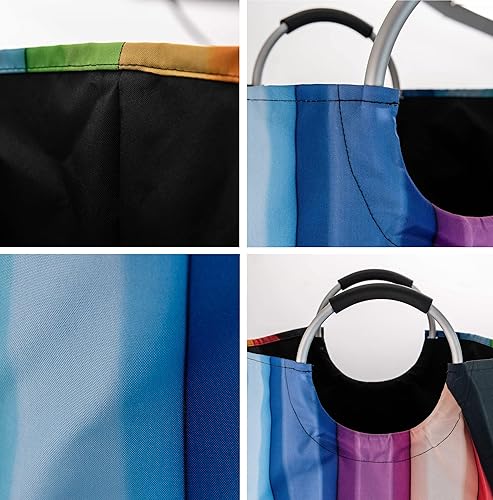 Miniatura 4 de Cesta de lavandería grande con asas, lindo juego de animales para perro, cesta de lavandería, organizador de juguetes, cubo plegable, cubo de