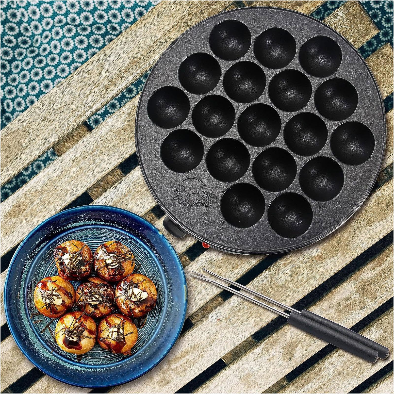 Enakshi® Electric Takoyaki Maker 18 Holes Takoyaki Grill Pan for Restaurant Cafe Home|Home & Garden-image-10