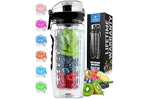 Zulay Fruit Infuser Water Bottle - 34oz - Leakproof With Full-Length Infusion Rod
