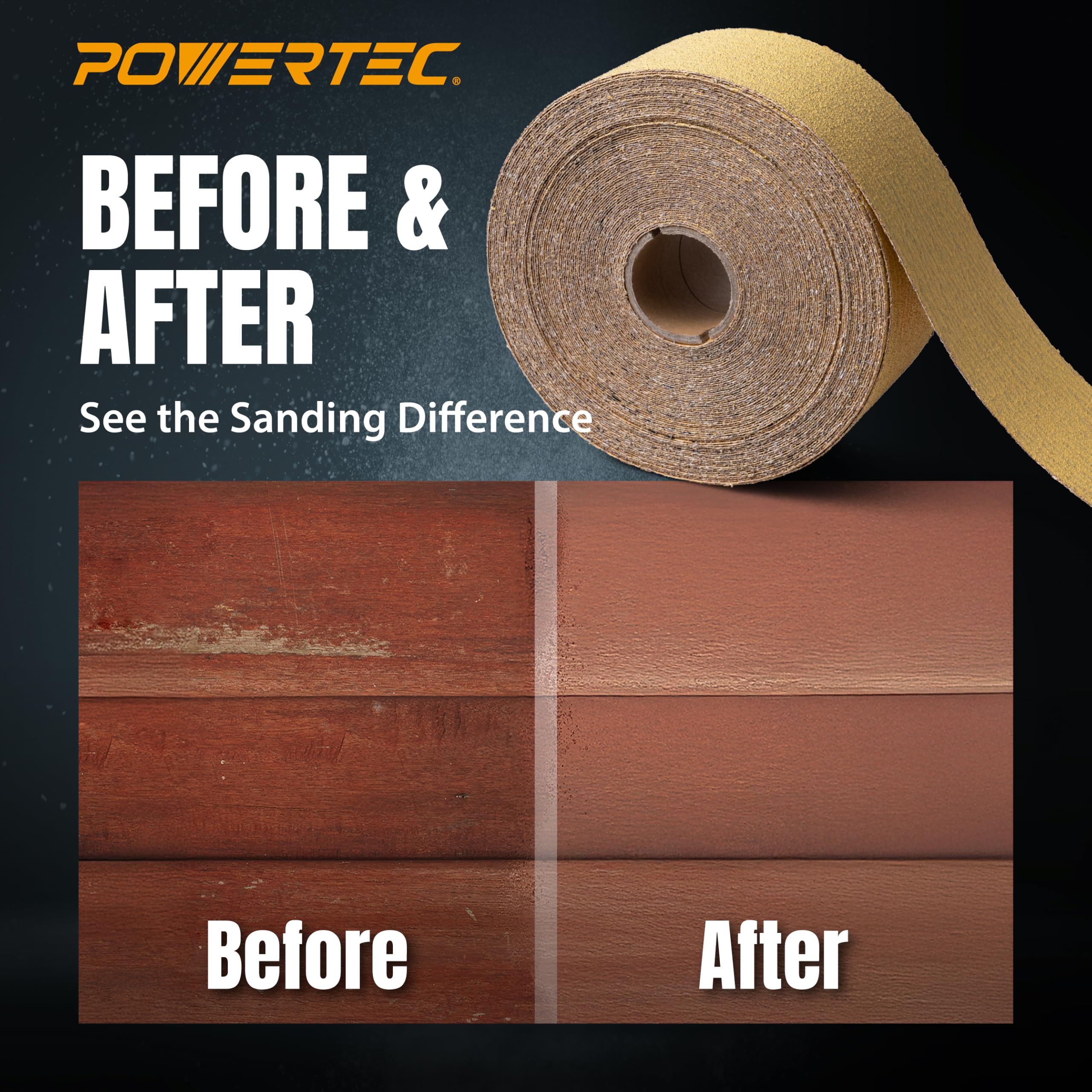 POWERTEC Sandpaper Roll - 80 Grit, 25 Yards -7
