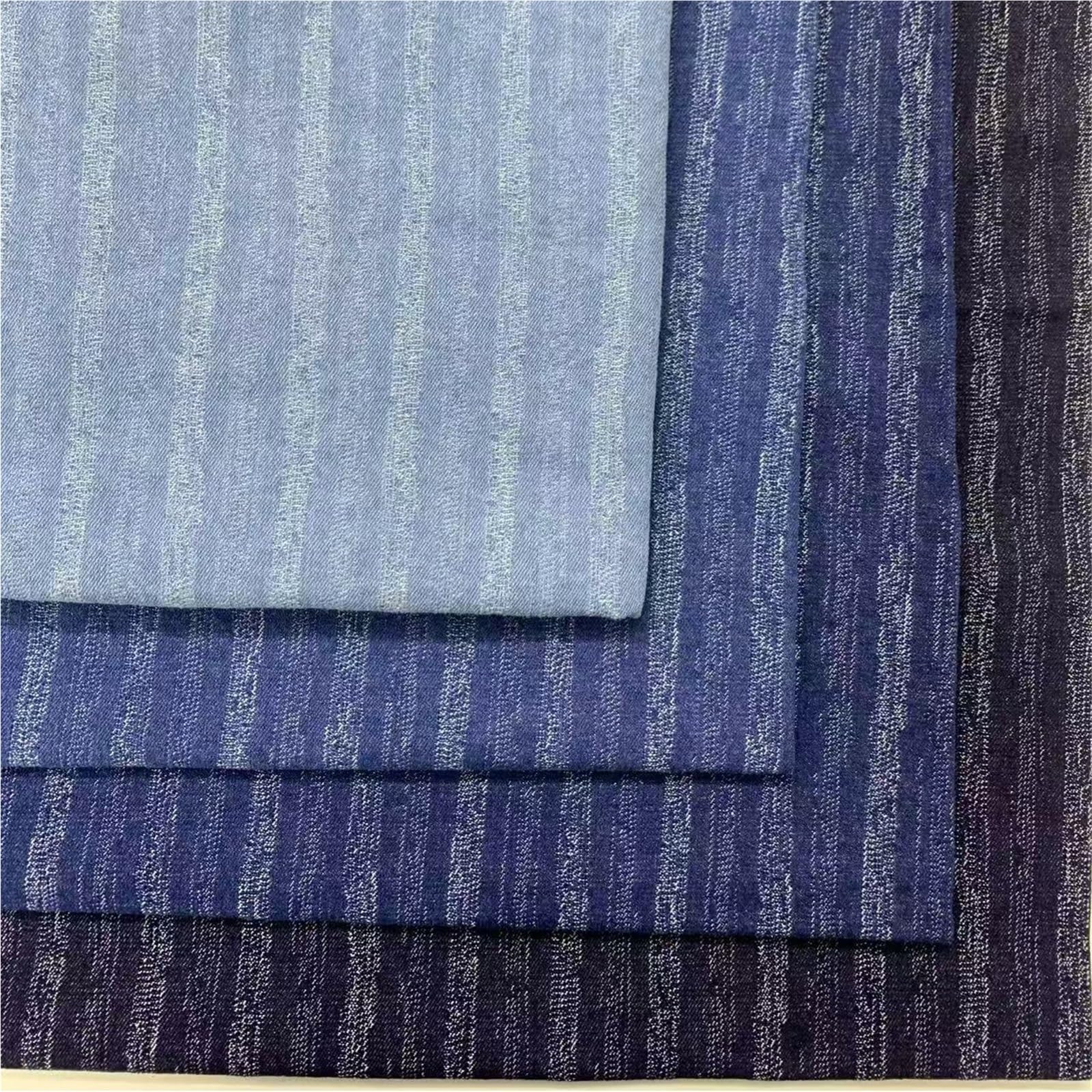 Tessuto denim lavato Materiale da cucire morbido e indossabile for abiti Borse Pantaloni Cappelli Panno tessile con motivo a strisce(Color-01)