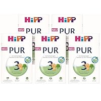 HiPP 3 PUR Folgemilch (5 x 500g), ab 10. Monat, mit hochwertigem Milchfett aus Bio-Vollmilch, ohne Palmöl, mit wichtigen Vitaminen & Nährstoffen, Omega-3 (DHA, ALA), in bester Bio-Qualität