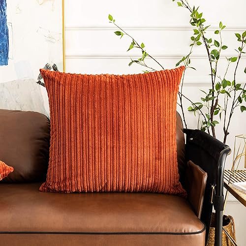 Miniatura 60 de UGASA - Juego de 2 fundas de almohada de terciopelo a rayas, funda decorativa para cojín con cremallera oculta para el hogar, sofá, dormitorio,