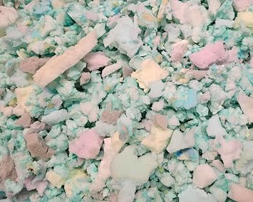 Shredded Reflex Foam Crumbs, High Density Flakes, Refill for Bean Bags, Couch Cushions, Pillows and Futon Mattresses 20Kg of Foam