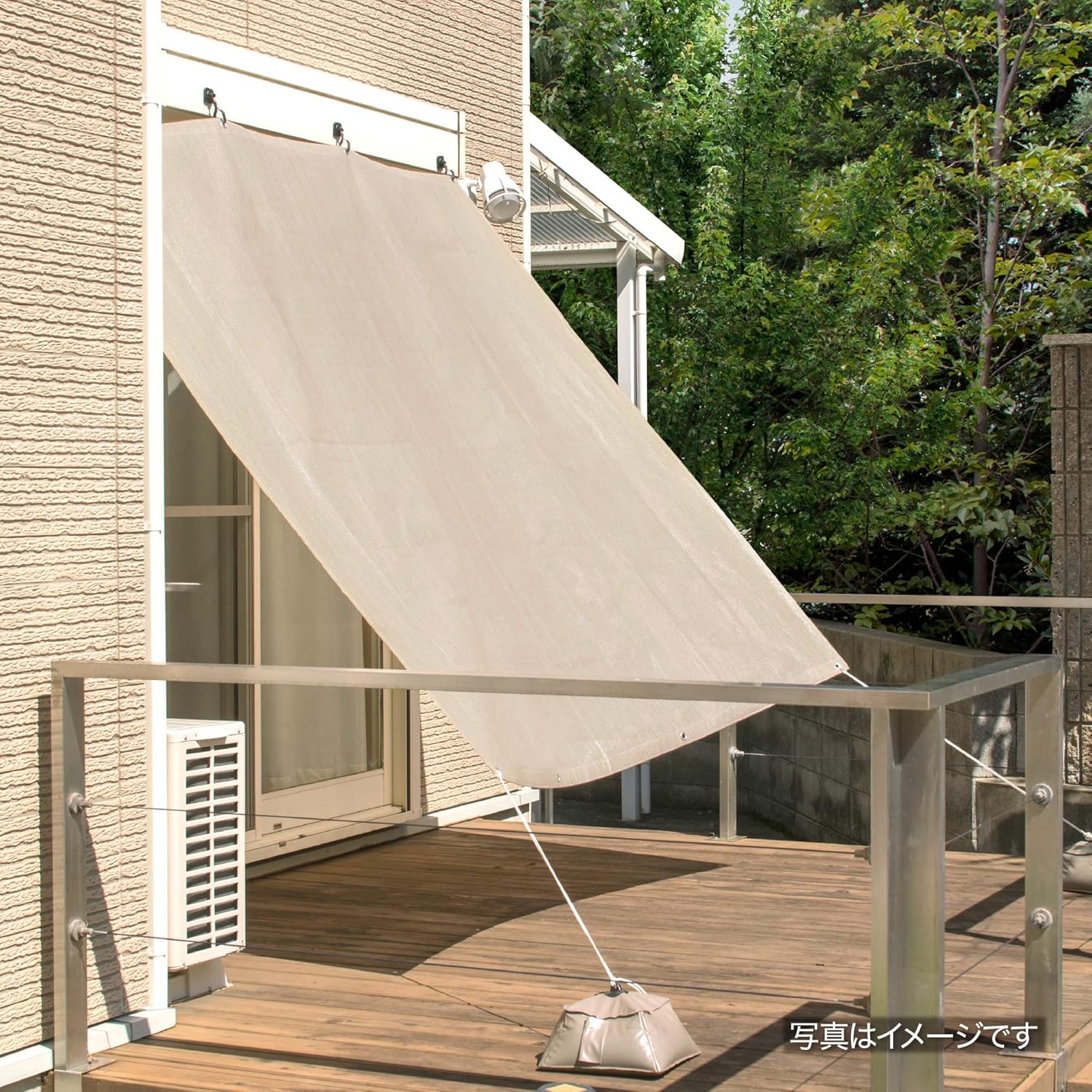 Takasho JWP-W20GY Awning Rain Shade Gray 6.6 x 6.6 ft (2 x 2 m) Polyethylene JWP Rain Guard Shade