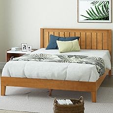Mellow Marley 14 Inch Solid Wood Platform Bed with Paneled Headboard, Ebony Black, Full