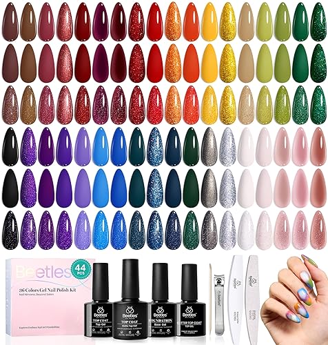Miniatura 14 de beetles Gel Polish Caja de regalo Merry Glitzmas 2025 – Juego de arte de uñas con mini lámpara LED de uñas, capa superior y regalos de sorpresas
