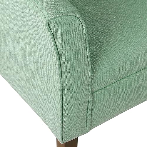Miniatura 99 de HomePop Silla decorativa en forma de barril, reposabrazos, tela sólida y madera, verde azulado mediano verde azulado,Agua,Marrón,Gris y