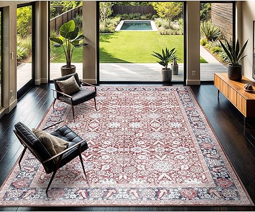 Miniatura 21 de CAMILSON Alfombra moderna de lujo de 8 x 10 pies, estilo vintage, abstracto, suave, de pelo medio, resistente a las manchas, fácil de limpiar, no