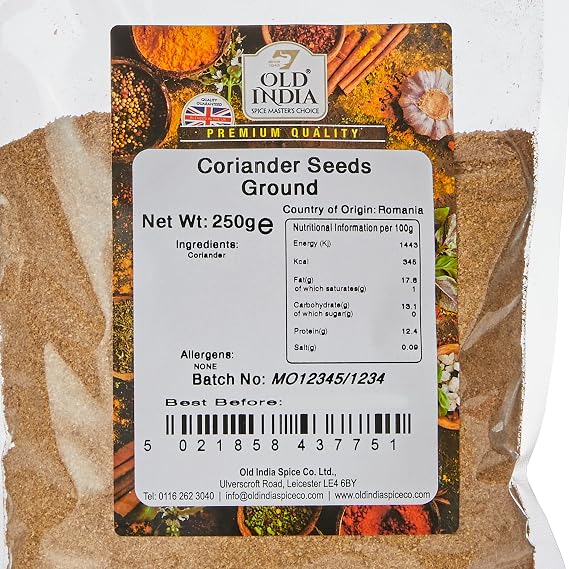 Old India Coriander Seeds Ground 250g