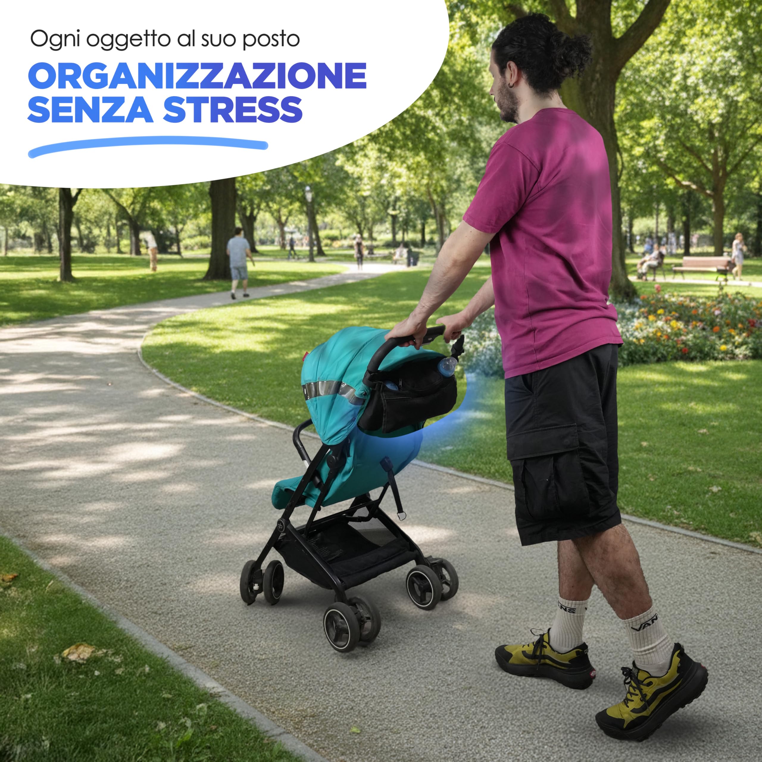 Generico Borsa Passeggino Universale – Organizer Passeggino Impermeabile, con Multitasche e Scomparto per Biberon