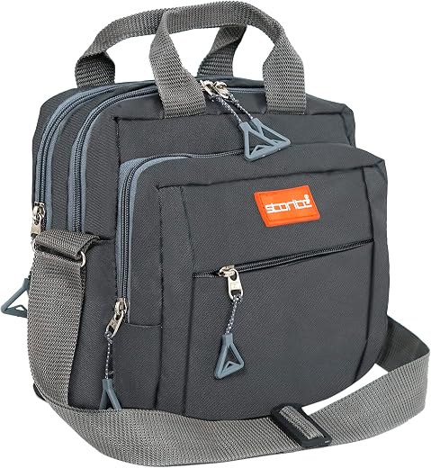 Storite Stylish Padded Nylon Small Sling Cross Body Travel Office Messenger One Side Shoulder Handbag Bag for Men &amp; Women...