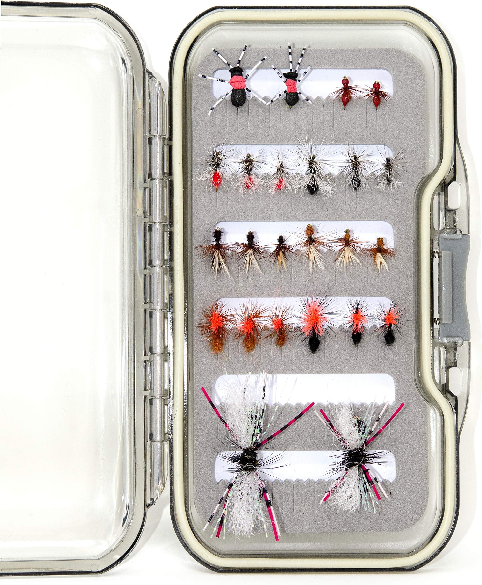 24/28/60 Premium Fly Fishing Flies Assortment | Dry, Wet, Nymphs, Streamers, Wooly Buggers, Caddis | Trout, Bass Fishing Lure