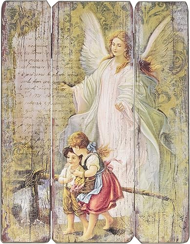 Joseph's Studio by Roman - Panel decorativo de ángel de la guarda, 15 pulgadas de alto, paneles valientes, tablero de fibra de densidad media,
