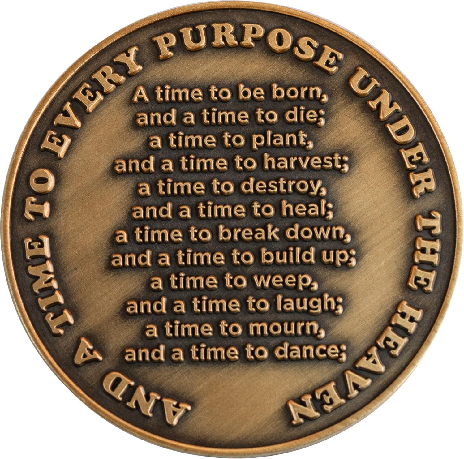 A Season for Everything Christian Coin, Bulk Pack of 10, Seasons of Life Pocket Token of Encouragement, Religious Handout for Bible Study & Small Groups, Antique Gold-Color Plated Ecc. 3:1-4 Gift