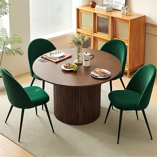 Miniatura 22 de Juego Moderno de Mesa de Comedor para 4, Elegante Mesa de Cocina Rectangular con Juego de Sillas, Juego Compacto de Mesa de Desayuno y Cena