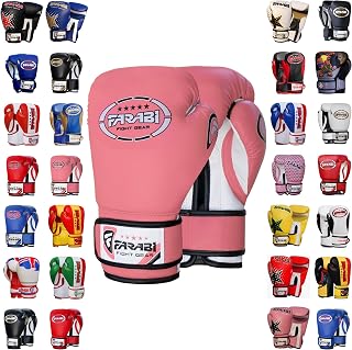 Farabi Boxing Gloves Kids Junior Muay Thai Kick Boxing Training MMA Punching Bag (Pink, 6-oz)