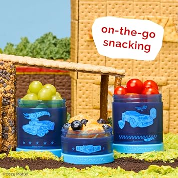 Whiskware RACE TEAM Stackable Snack Pack - 3 Jar + Handle - Orange/Blue