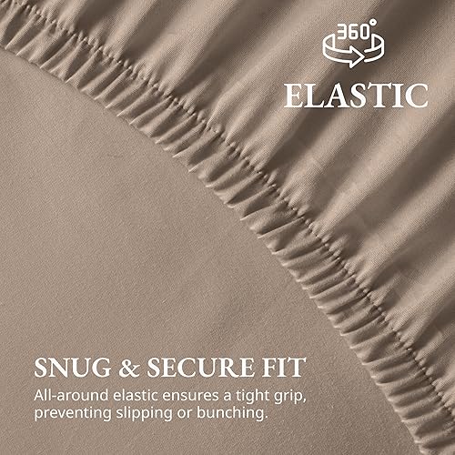 Miniatura 6 de LANE LINEN Juego de 3 piezas (1 sábana bajera ajustable y 2 fundas de almohada), tamaño King, 100% algodón orgánico, tejido percal ultra suave,