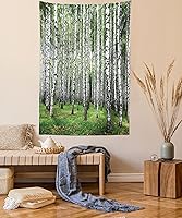 Vista 20 de Lunarable Tapiz costero, tumbonas y mar Caribe bajo el parasol naranja, imagen de vacaciones de luna de miel, decoración de tela para colgar