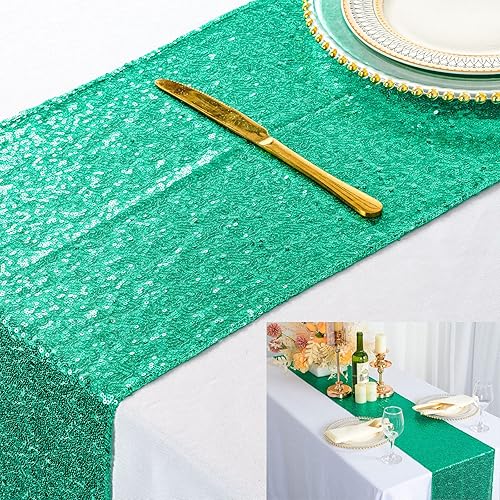 Miniatura 8 de Camino de mesa con lentejuelas de 12 x 108 pulgadas.